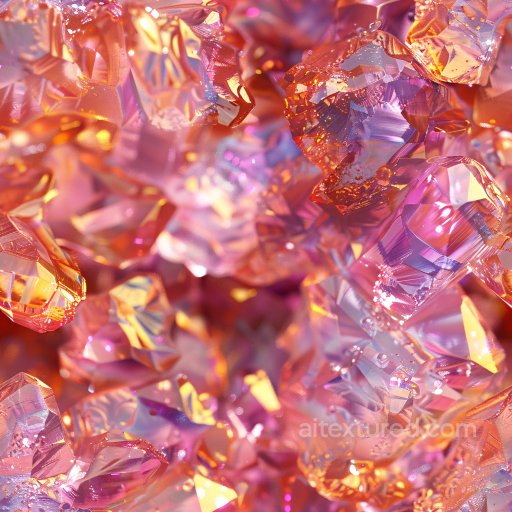 Seamless 3D PBR Texture Featuring Glossy Iridescent Crystal Clusters texture preview
