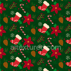 seamless Seamless 3D PBR Christmas Digital Paper Texture with Festive Icons texture 8k free download PBR