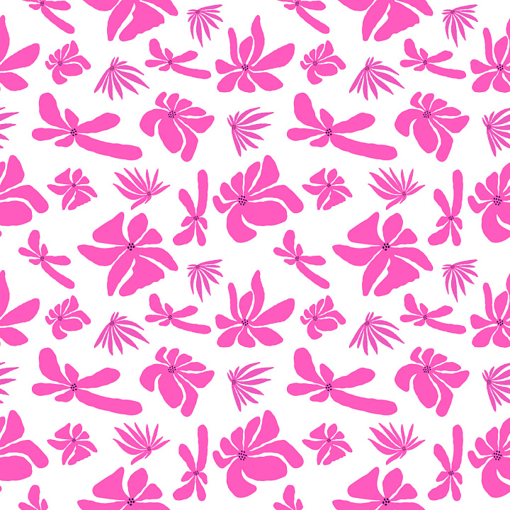 Pattern with Bold Pink Floral Motifs and Playful Rhythm seamless PBR texture preview