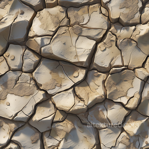 Cracked Dry Stone Ground PBR Texture with Earthy Beige Tones seamless Stone PBR texture