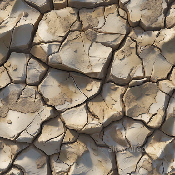 Cracked Dry Stone Ground PBR Texture with Earthy Beige Tones Stone texture preview