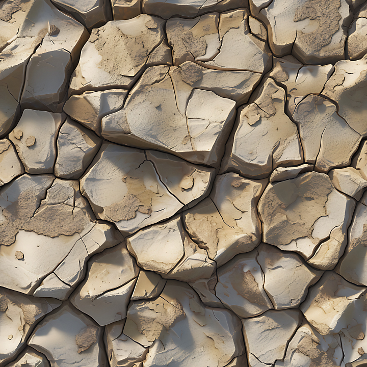 Cracked Dry Stone Ground with Earthy Beige Tones seamless PBR texture preview