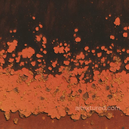 Rusty Metal PBR Texture Featuring Peeling Orange Paint and Corrosion seamless Rust PBR texture