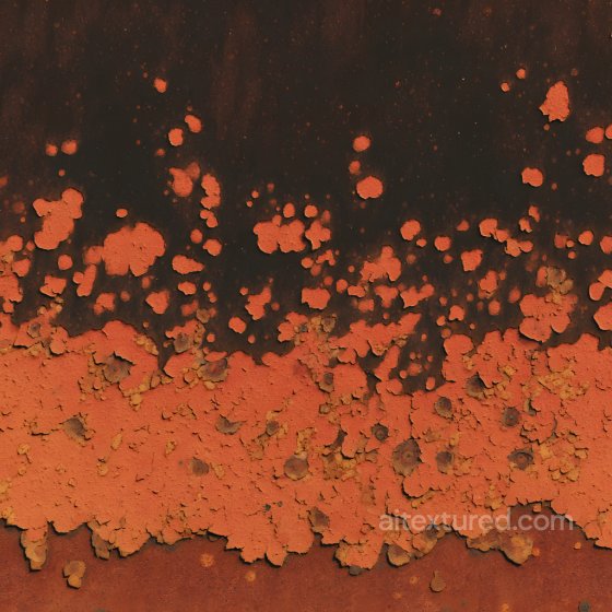 Rusty Metal PBR Texture Featuring Peeling Orange Paint and Corrosion Rust texture preview