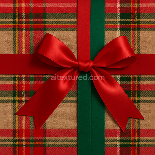 Seamless 3d texture pbr 8k christmas ribbon red ribbon green ribbon plaid fabric tartan pattern