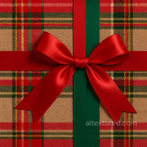 Christmas Ribbon Red Ribbon Green Ribbon Plaid Fabric Tartan Pattern seamless Merry christmas PBR texture