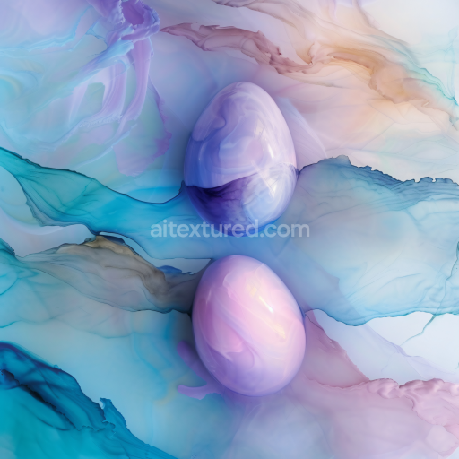 Seamless 3D Alcohol Ink PBR Texture with Ethereal Pastel Waves and Soft Fluid Movement