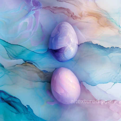 Alcohol Ink PBR Texture with Ethereal Pastel Waves and Soft Fluid Movement seamless Alcohol ink PBR texture