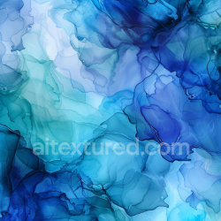seamless Seamless 3D Alcohol Ink PBR Texture with Blue-Green Fluid Swirls and Translucent Layers texture 8k free download PBR
