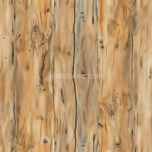Seamless 3D PBR Texture of Reclaimed Light Wood Planks with Knots and Cracks
