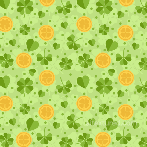 Featuring St Patrick Lucky Clover and Gold Coins seamless St patrick PBR texture