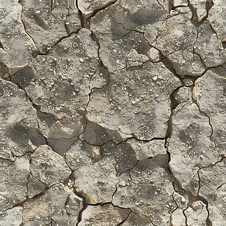 Cracked Dry Stone Ground with Weathered Surface seamless PBR texture preview