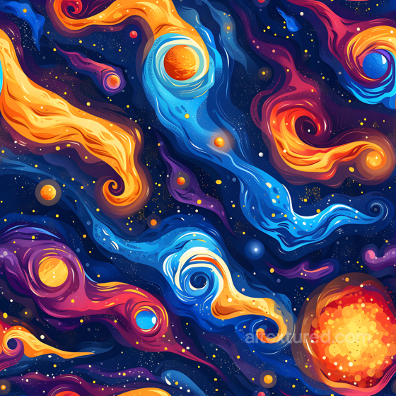 Cosmic Nebula PBR Texture Featuring Vibrant Swirling Gas Clouds and Glowing Stars Star, space, planets texture preview