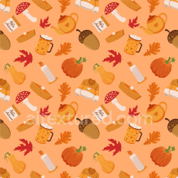 seamless Seamless 3D PBR Texture Featuring Festive Thanksgiving Icons and Autumn Colors texture 8k free download PBR