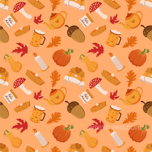 Featuring Festive Thanksgiving Icons and Autumn Colors seamless Thanksgiving PBR texture