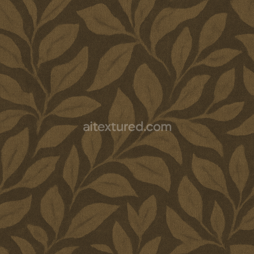 Seamless 3D Texture PBR 8K Muddy Brown Leafy Motif Camouflage Fabric