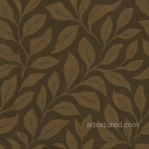 Muddy Brown Leafy Motif Camouflage Fabric seamless Color Camouflage PBR texture