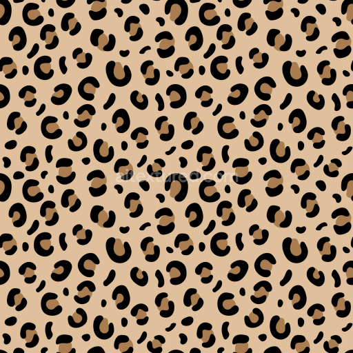 Seamless 3D PBR Leopard Print Fabric Texture with Stylized Black and Brown Spots