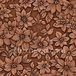 seamless Seamless 3D PBR Embossed Floral Brown Leather Texture with Detailed Petal and Leaf Patterns texture 8k free download PBR