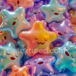 seamless Seamless 3D Inflated Star-Shaped PBR Texture with Glossy Colorful Vinyl Finish texture 8k free download PBR