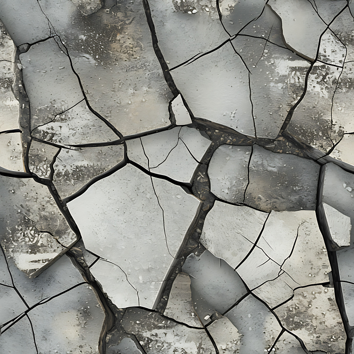 Cracked Stone Ground with Weathered Rough Surface seamless PBR texture preview