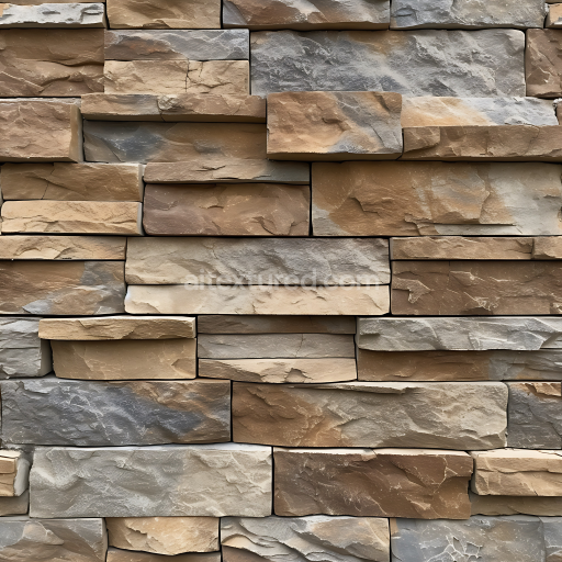 Seamless 3D PBR Texture of Weathered Stacked Stone Wall in Earthy Tones