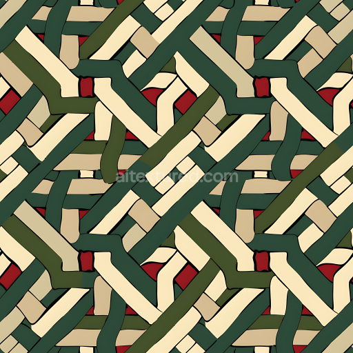 Seamless 3D Stylized Earth-Toned Camouflage PBR Texture with Interwoven Pattern