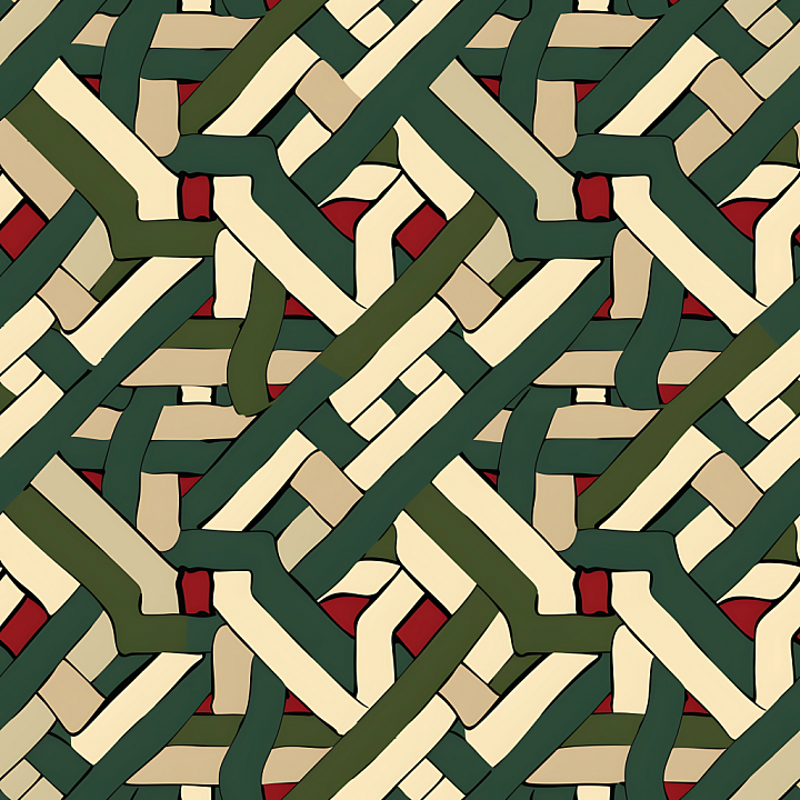 Stylized Earth-Toned Camouflage with Interwoven Pattern seamless PBR texture preview