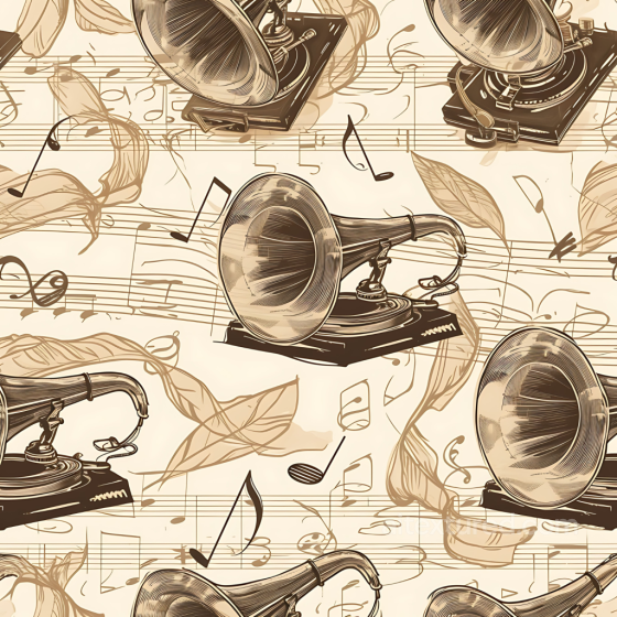 Vintage Gramophone Paper Pattern Texture in Sepia Vintage Scrapbook texture preview
