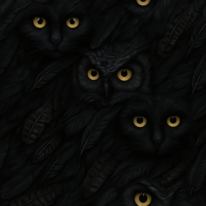 Black Cat Fur With Moonlight Silver Highlights seamless PBR texture preview