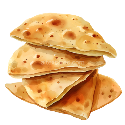 Iranian Barbari Bread Breakfast Graphic with Rustic Golden-Brown Flatbreads