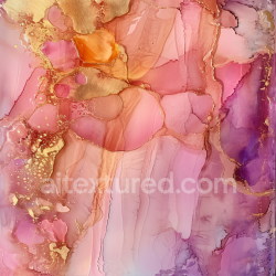seamless Seamless 3D Alcohol Ink PBR Texture with Pink, Purple, and Gold Marbling texture 8k free download PBR