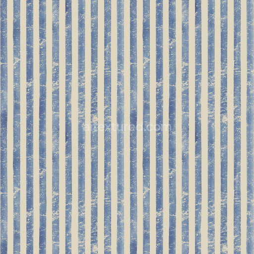 Seamless 3D PBR Texture of Blue and Cream Watercolor Stripes