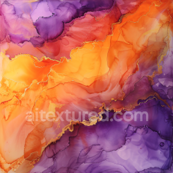 seamless Seamless 3D Alcohol Ink PBR Texture with Vibrant Purple and Orange Fluid Swirls texture 8k free download PBR