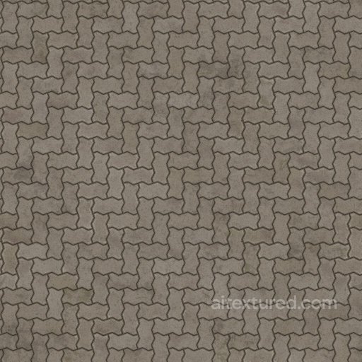Dirty Zigzag Unipaver Bricks in Herringbone | Free PBR seamless Brick PBR texture