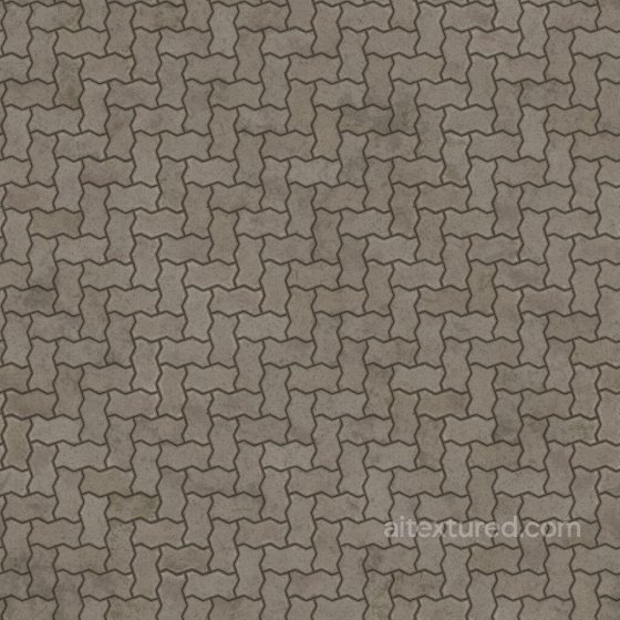Dirty Zigzag Unipaver Bricks in Herringbone | Free PBR Brick texture preview