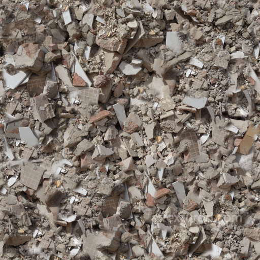 Seamless PBR Concrete Rubble Texture with Debris and Fragments seamless Concrete PBR texture