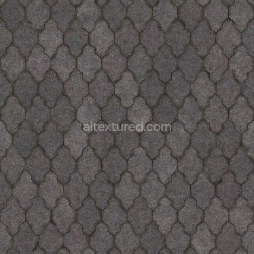 Gray Pavement Tiles Consisting of Hexagons and Crosses | Free PBR