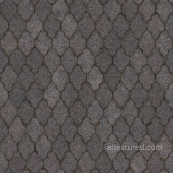 Gray Pavement Tiles Consisting of Hexagons and Crosses | Free PBR Tile texture preview