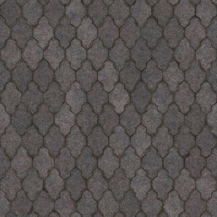 Gray Pavement Tiles Consisting of Hexagons and Crosses Asphalt seamless PBR texture preview