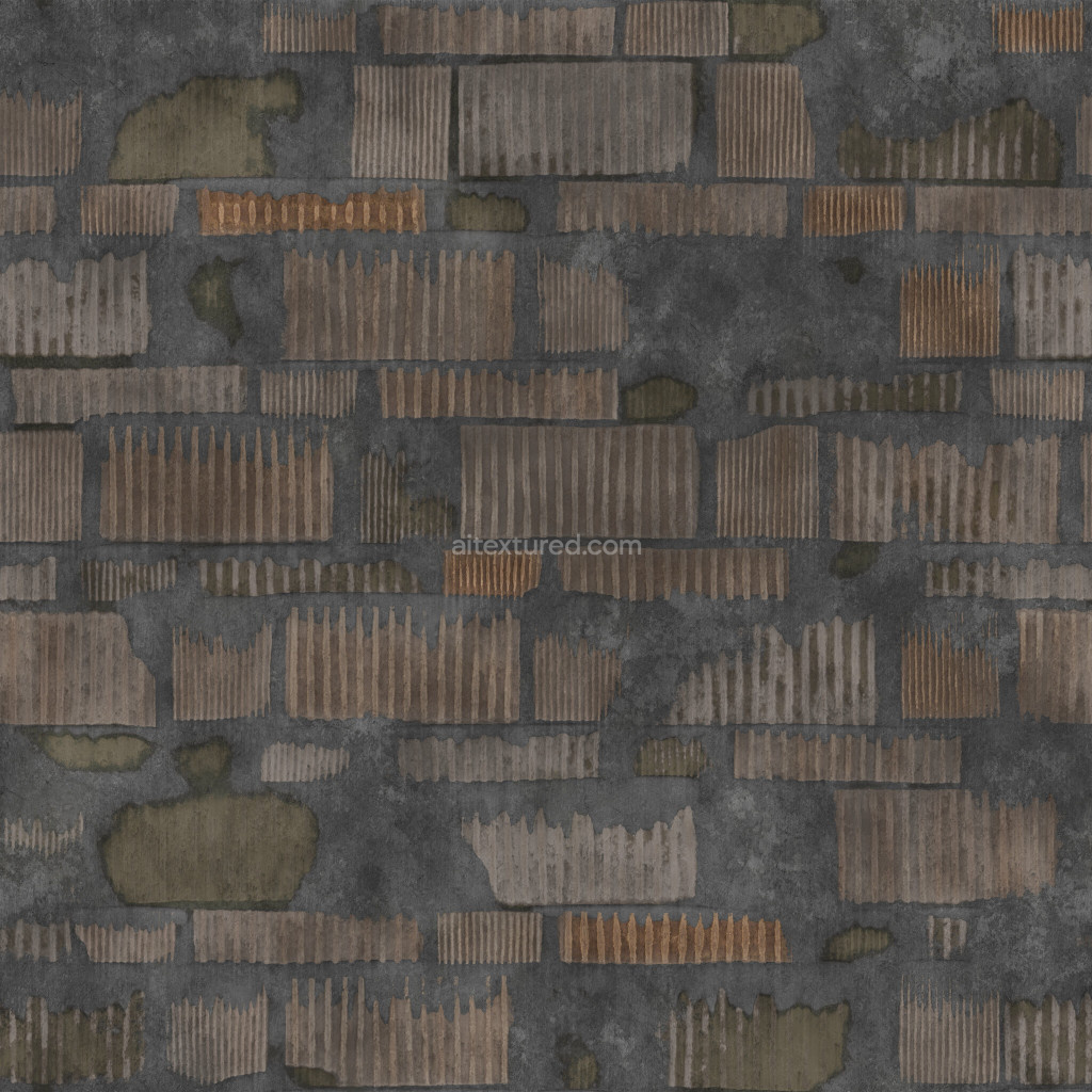 Seamless PBR brick texture with weathered details