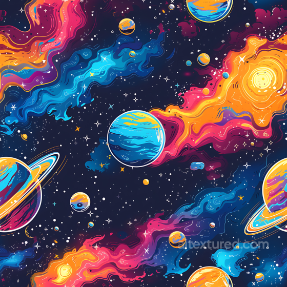 Space Texture Featuring Vibrant Cosmic Nebulae and Colorful Planets Star, space, planets texture preview