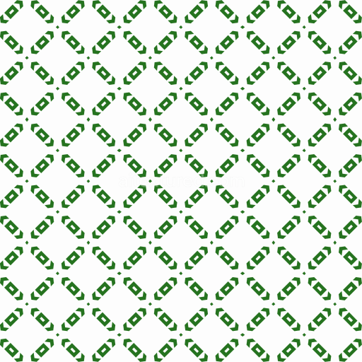 Seamless 3D PBR Texture with Green Geometric Diamond Pattern on White