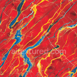 seamless Seamless 3D PBR Glossy Red Marble Texture with Dynamic Yellow and Blue Vein Swirls texture 8k free download PBR