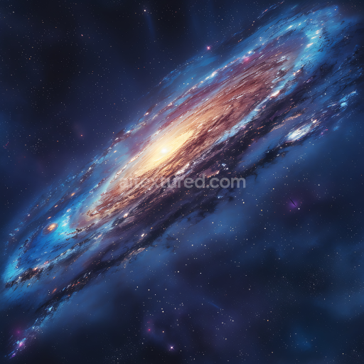 Seamless 3D Space PBR Texture Featuring Detailed Spiral Galaxy with Vibrant Colors