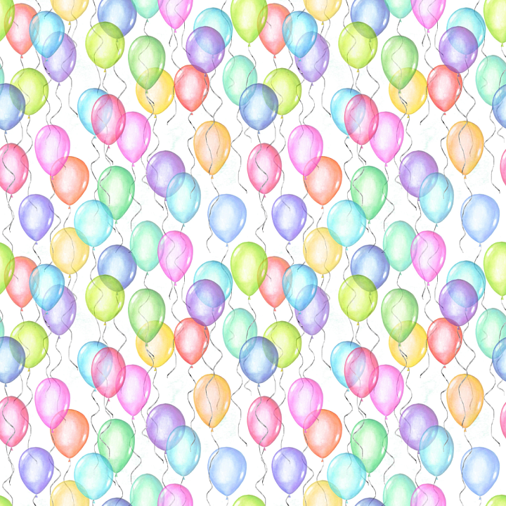 Colorful Birthday Balloons Pattern seamless PBR texture preview
