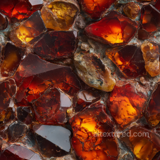 Amber Stone PBR Texture Featuring Glossy, Translucent Facets seamless Stone PBR texture