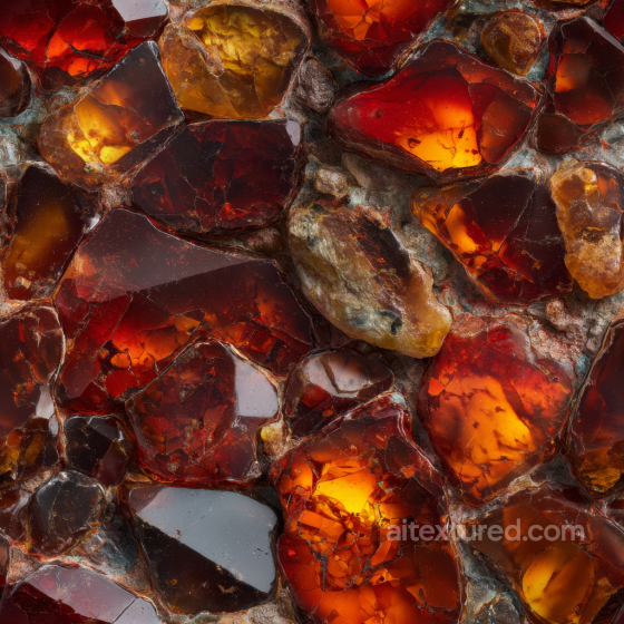Amber Stone PBR Texture Featuring Glossy, Translucent Facets Stone texture preview