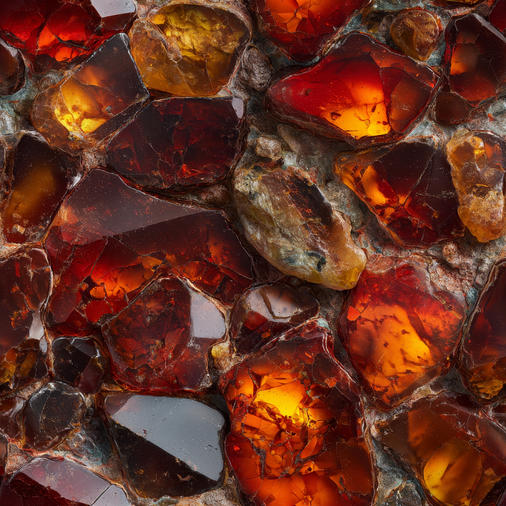 Amber Stone Featuring Glossy, Translucent Facets seamless PBR texture preview