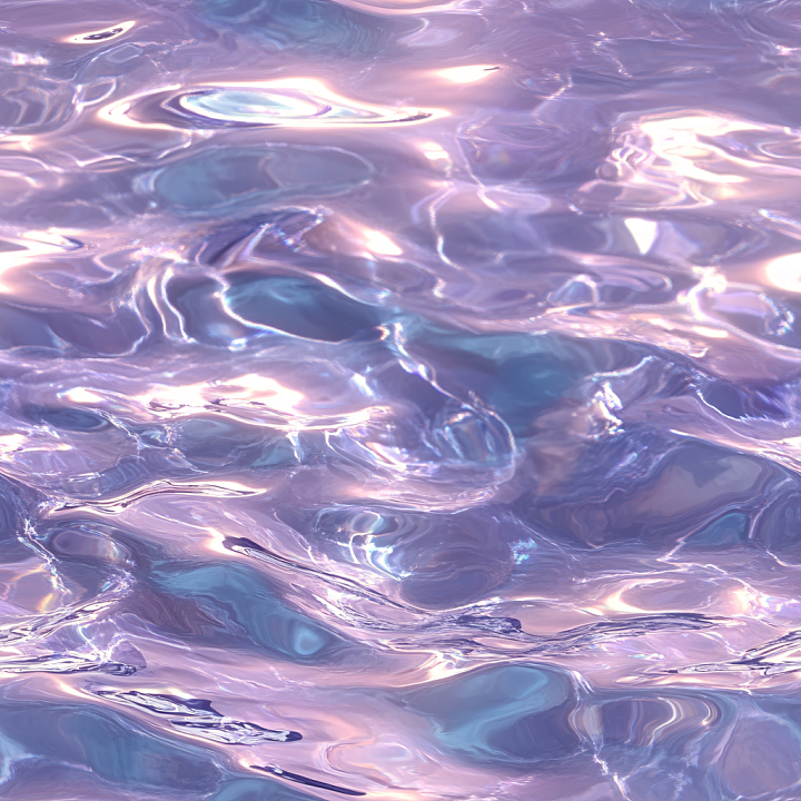 Water With Translucent Pastel Rippling Waves And Glossy Reflections seamless PBR texture preview